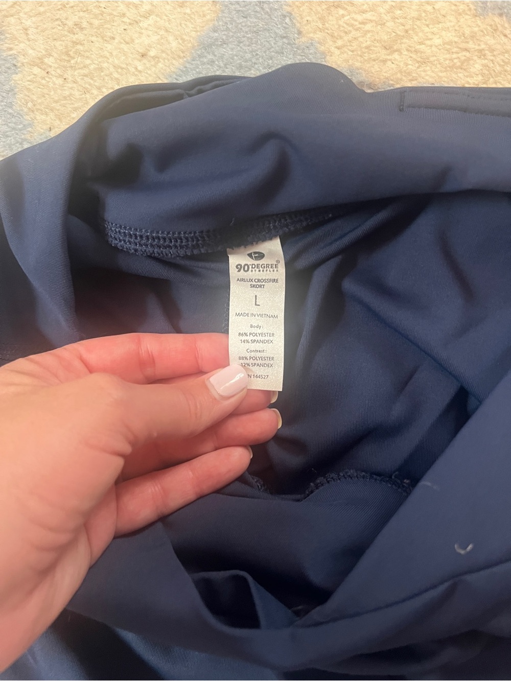 90 Degree By Reflex Navy Active Skort with Built-In Shorts - Picture 3 of 3